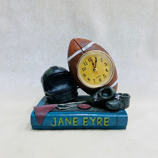 Football-Themed Desk Clock with Helmet Accent – Perfect for Sports Lovers